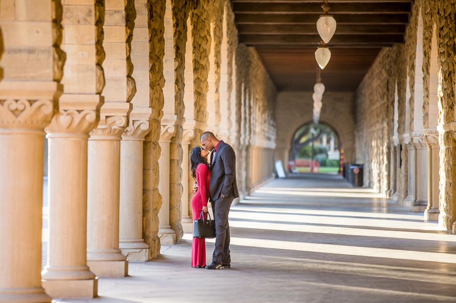 paparazzi photo of the couple at stanford campus before the surprise proposal