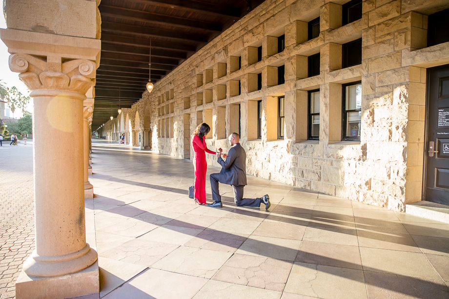 putting the ring on for her at stanford campus