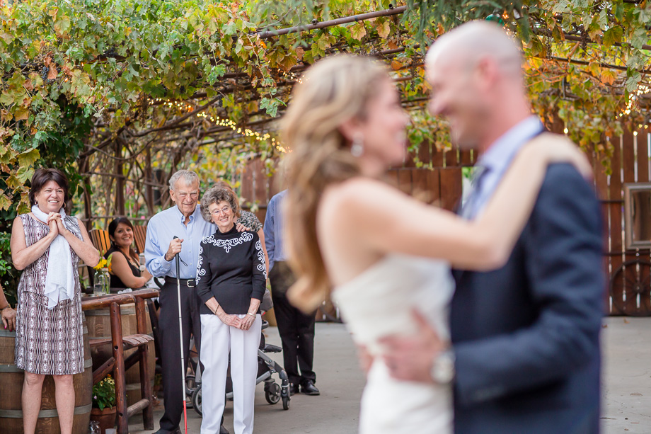 grandparents and parents reaction during newlyweds first dance was priceless - coyote ranch wedding