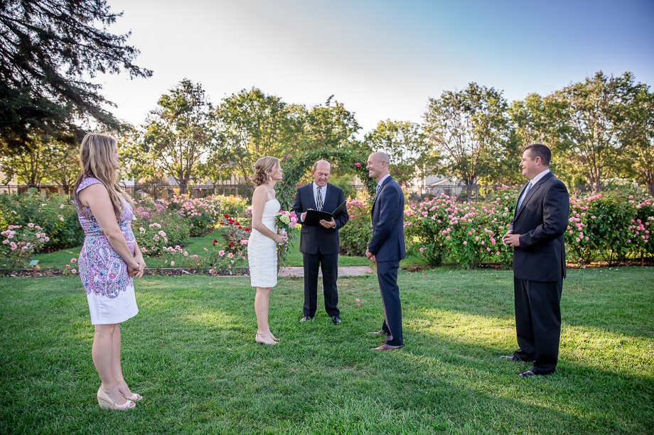 an intimate san jose municipal rose garden wedding ceremony