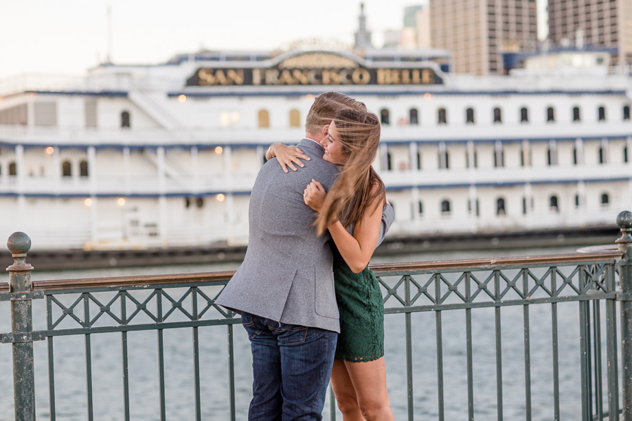 an emotional moment right after the surprise proposal - san francisco proposal photographer