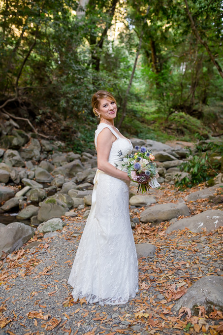 bridal portrait in the woods at Saratoga Springs