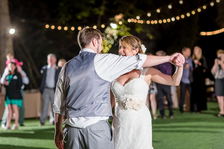 bride and groom first dance at Saratoga Springs
