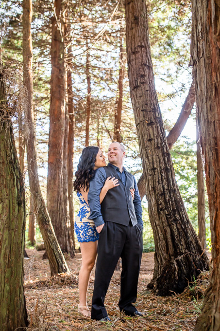 engagement photo in woods