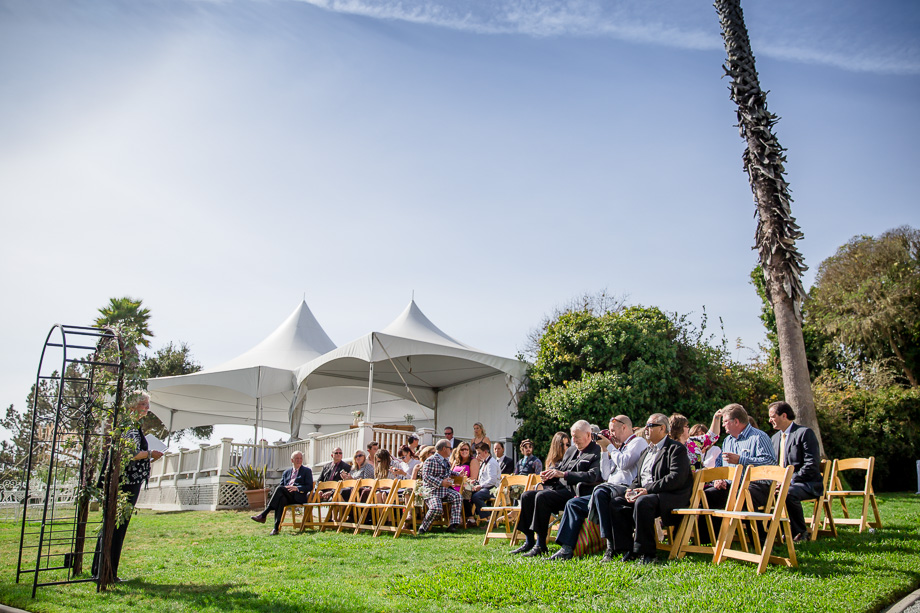 wedding ceremony at Monarch Cove Inn