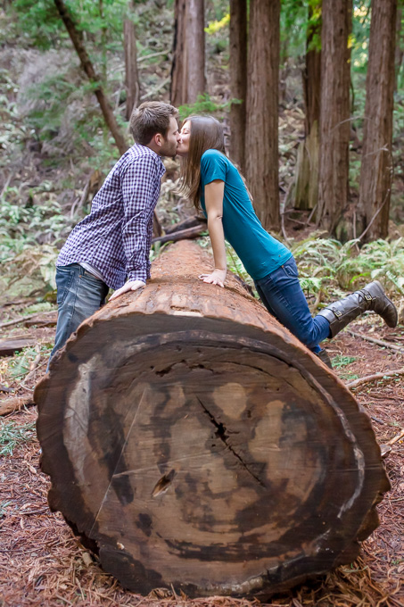 cute muir woods engagement photo