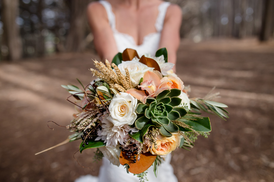 stunning bridal bouquet in a HMB forest