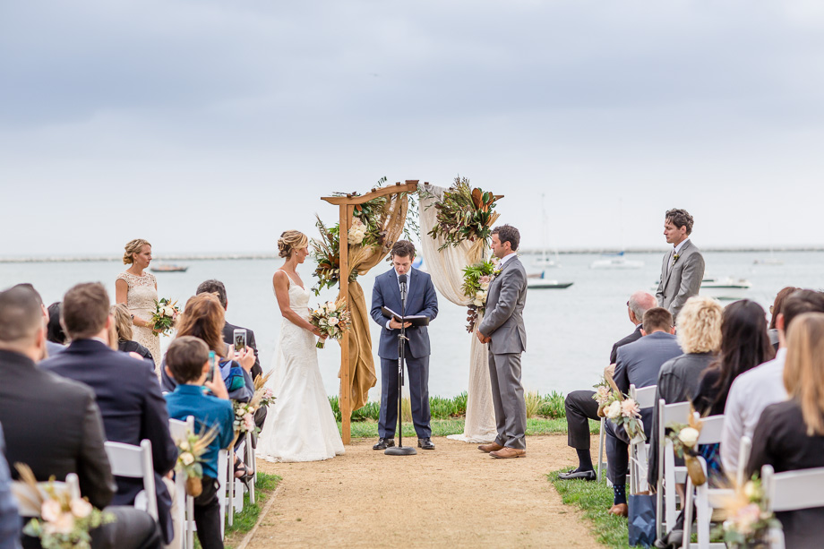 romantic Half Moon Bay seaside wedding ceremony