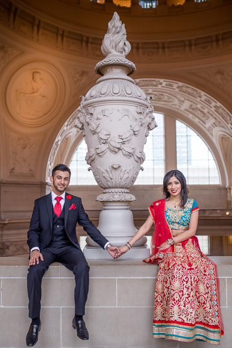 romantic vibrant Indian wedding at San Francisco City Hall 4th floor