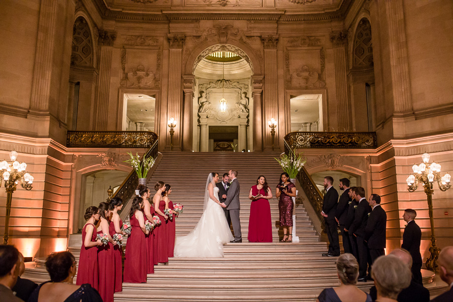 grand historic building - San Francisco City Hall wedding ceremony at the rotunda