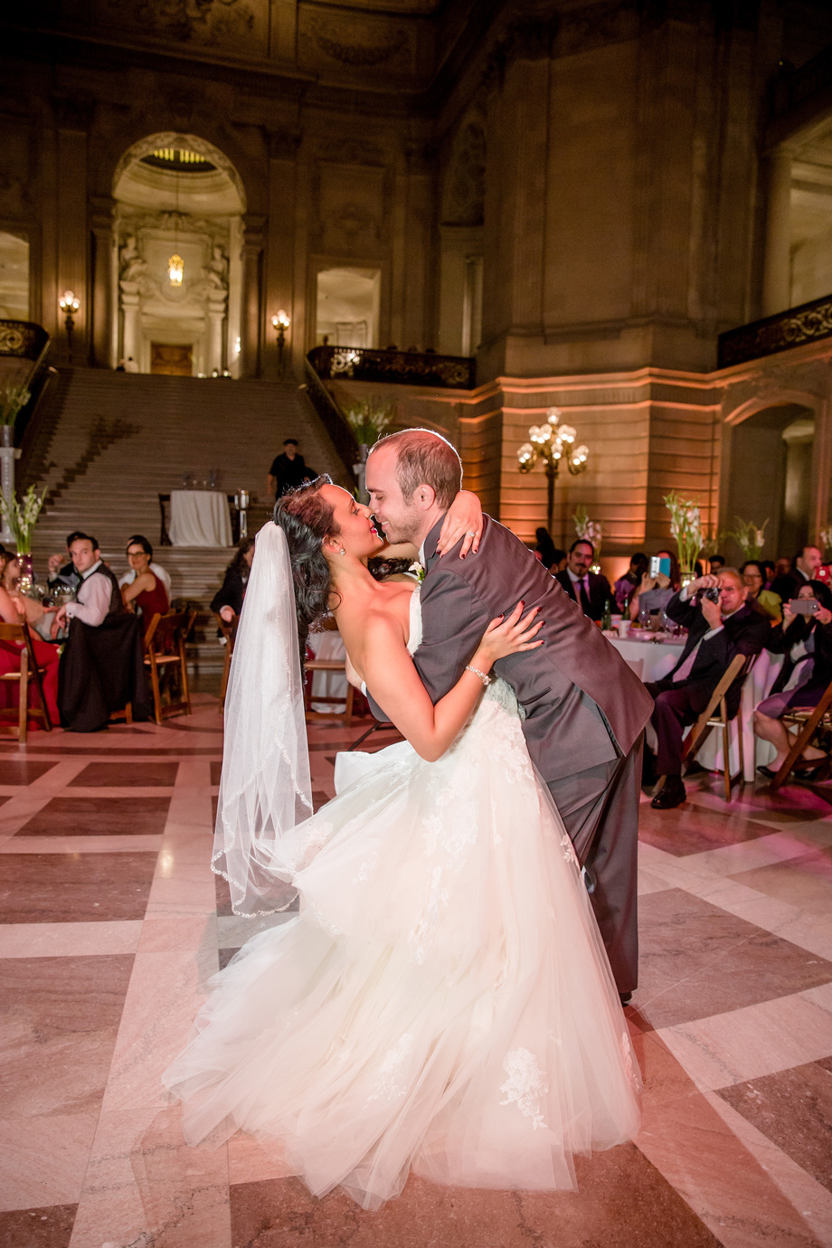 San Francisco City Hall wedding reception first dance under the rotunda