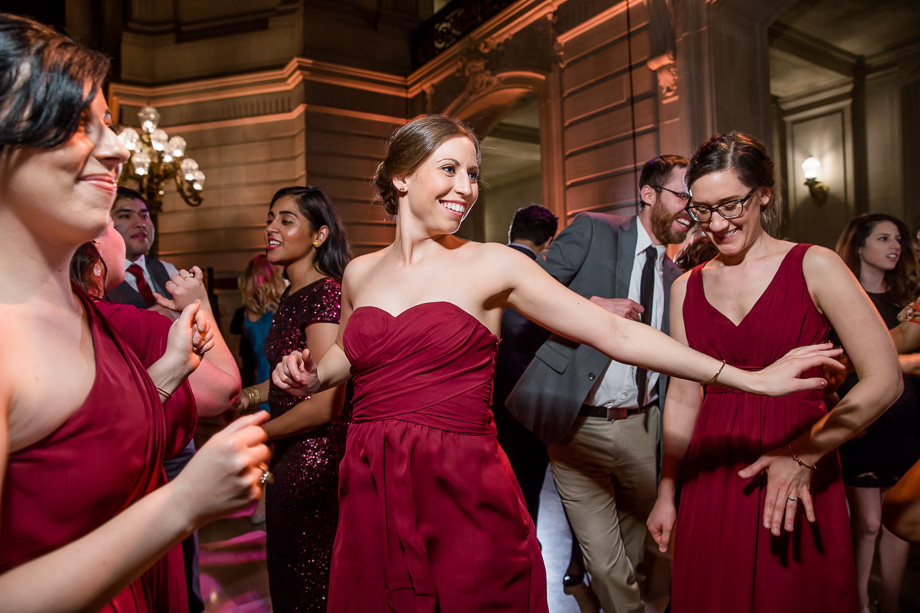 bridesmaids owning the dance floor