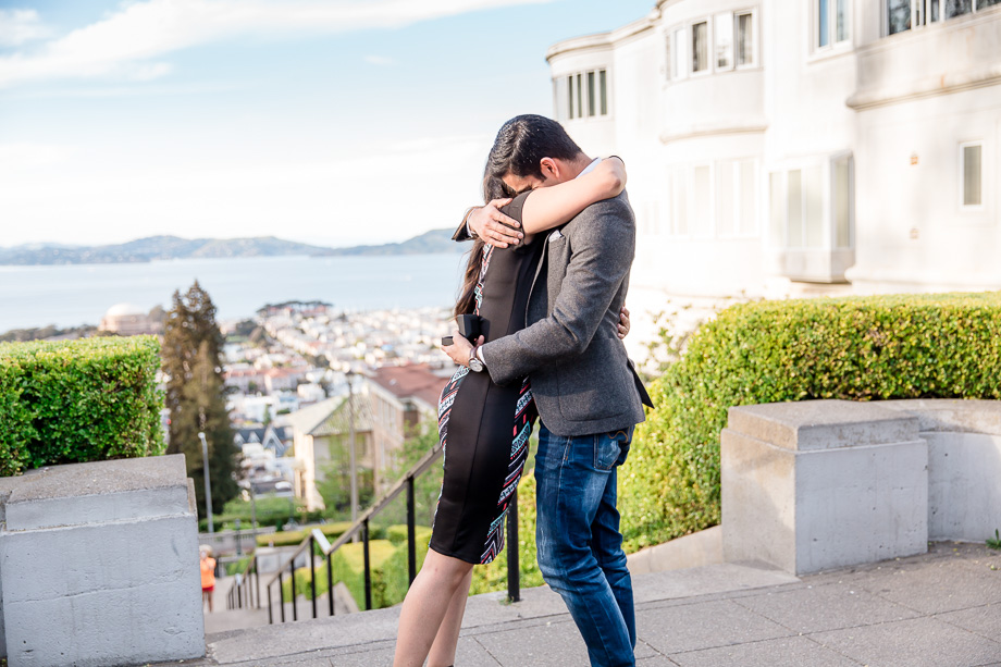 sweet moment after the San Francisco marriage proposal
