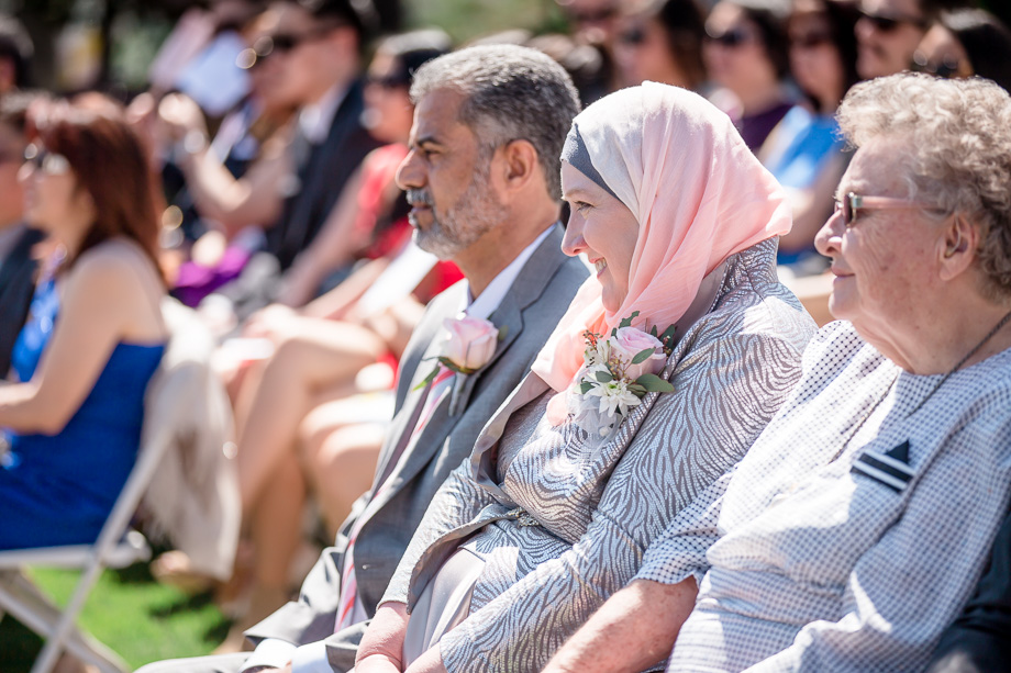 parents of the bride during wedding ceremony
