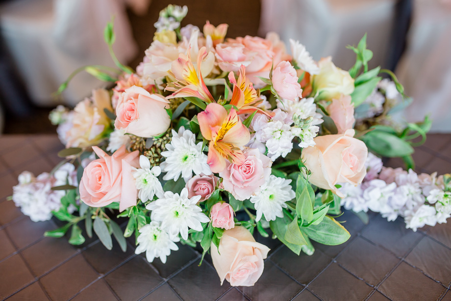 pretty pink and pastel green bouquet