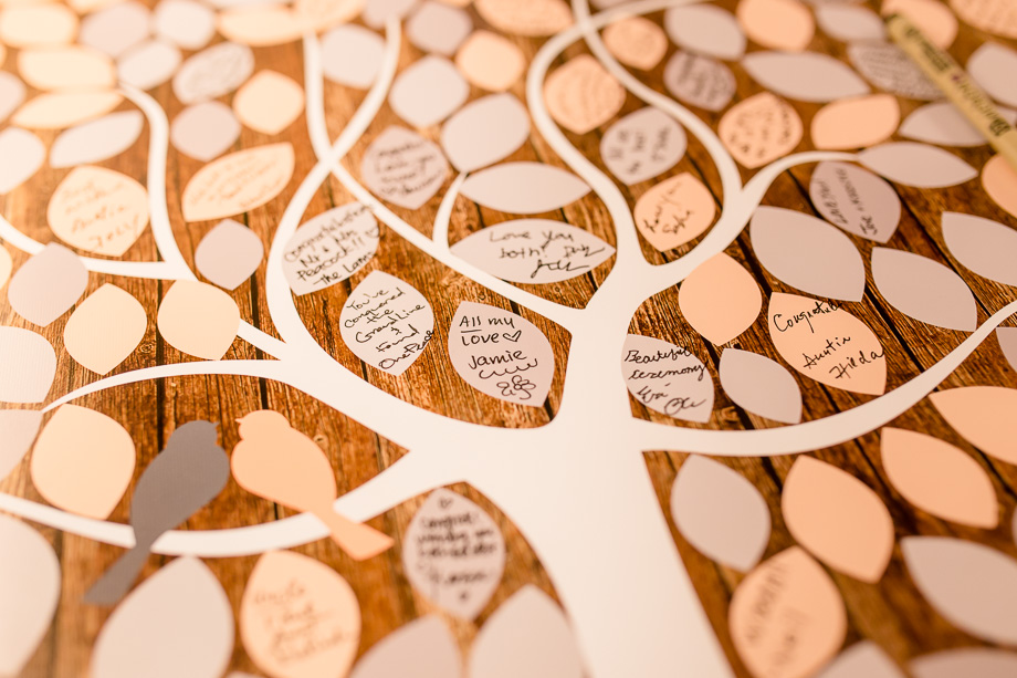 wedding sign-in tree canvas with two love birds - a talea ahead photography