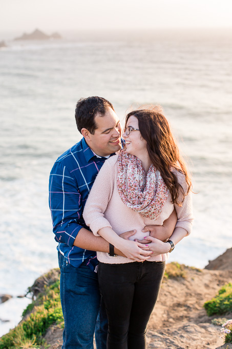 Pacifica seaside engagement photo