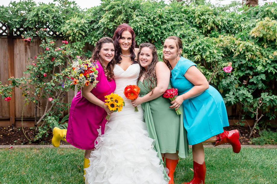 colorful bridesmaids