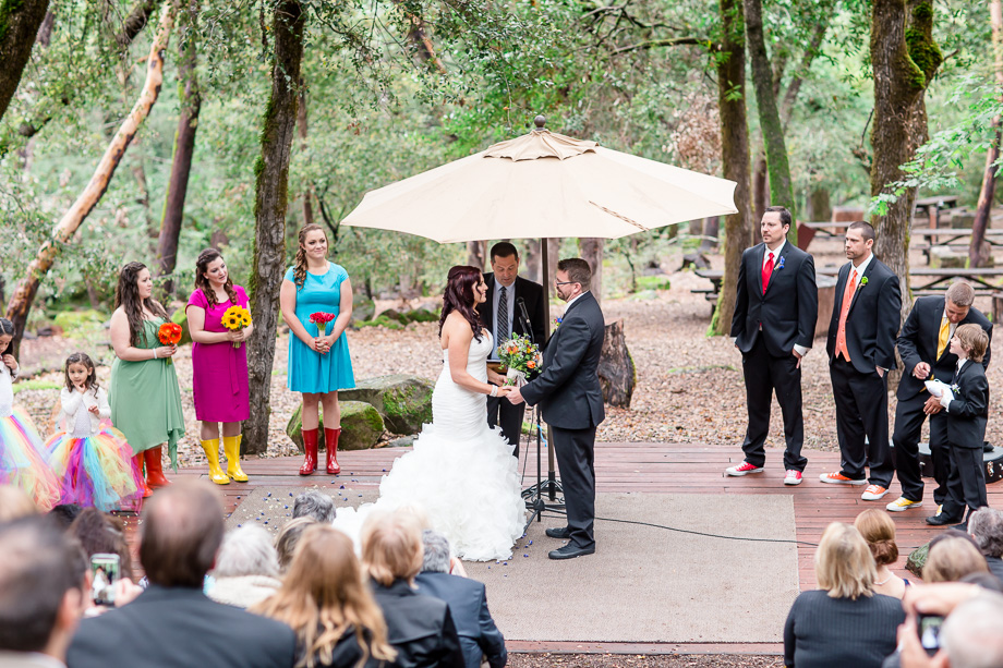 romantic Uvas Canyon County Park wedding ceremony in the woods