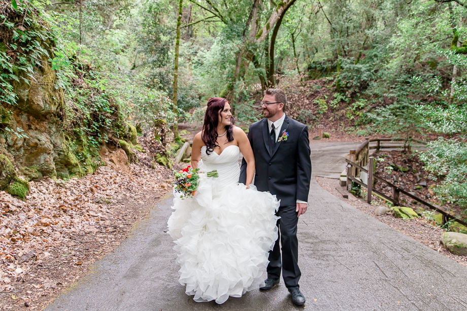 Bride and groom at Uvas Canyon County Park
