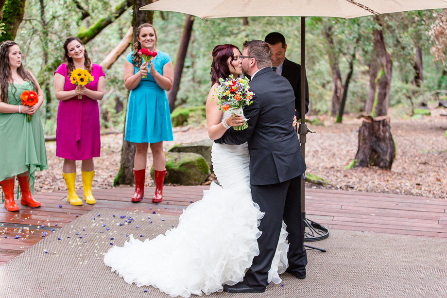 romantic colorful wedding in the woods - San Francisco wedding photographer