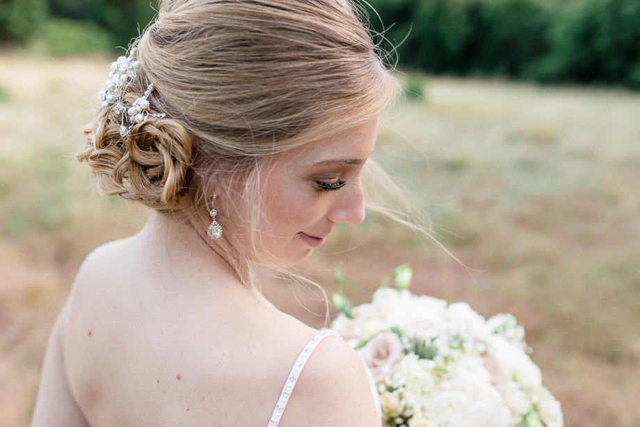 gorgeous bride in the wind