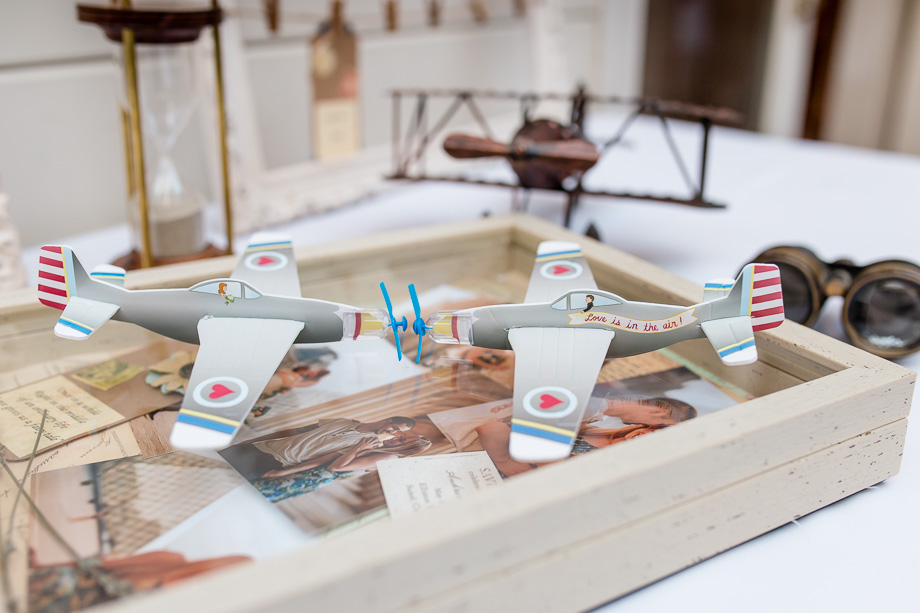 travel-themed wedding guest favors - cute cardboard planes