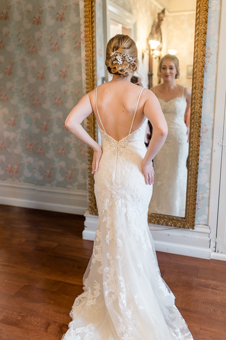 back of the beautiful wedding dress