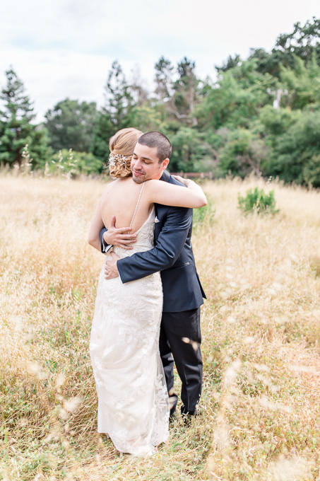 Elliston Vineyards wedding - the emotional moment of first look