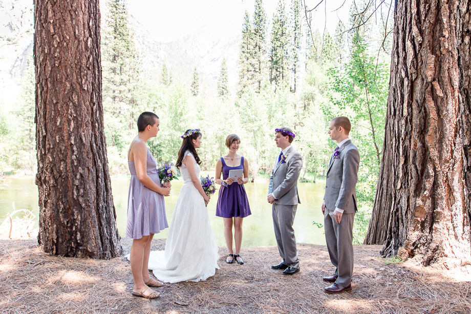 wedding ceremony at Cathedral Beach in Yosemite