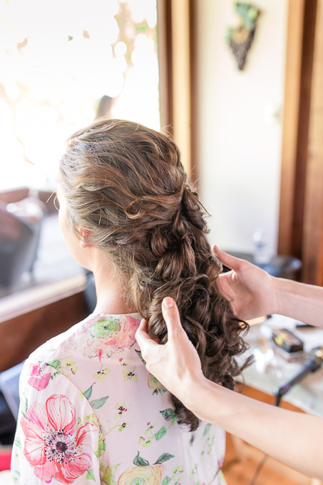 romantic half up bridal hair with loose curls
