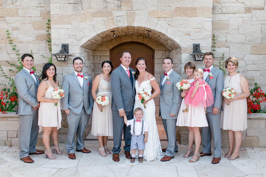 beautiful wedding party photo with the little flowergirl and little ring bearer
