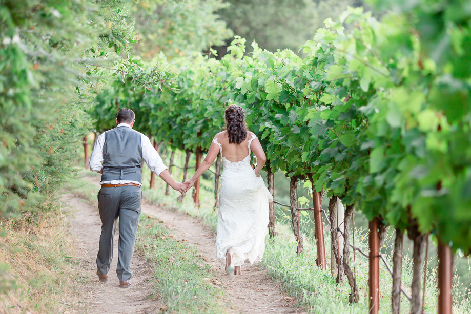 bride and groom portrait at private estate - Napa Valley St Helena Winery wedding