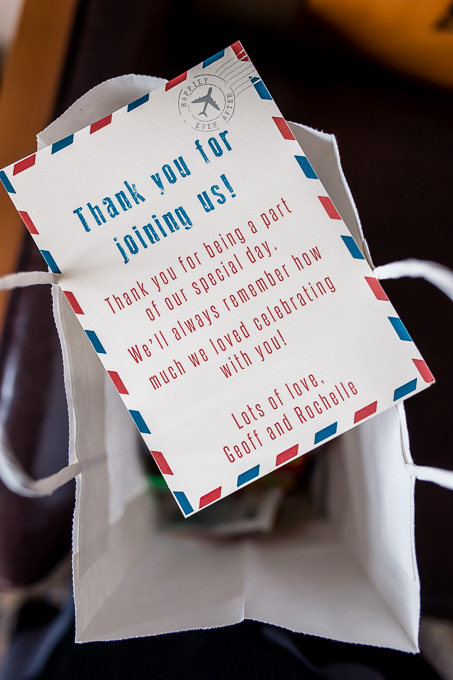 travel theme thank you card from the bride and groom