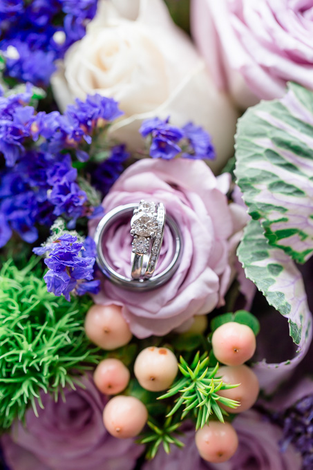 beautiful ring set surrounded by bold color flowers