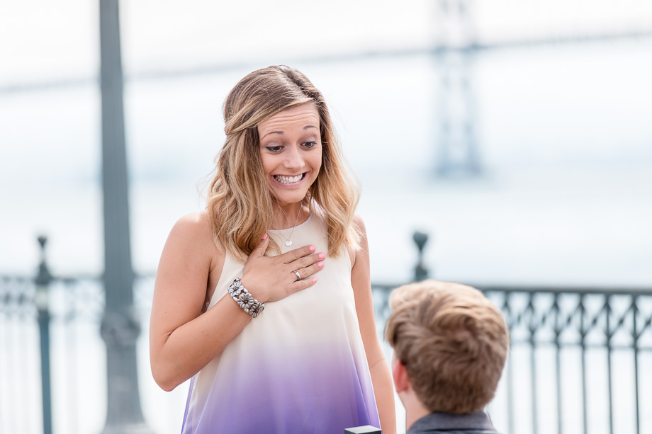 the precious moment she realized she was being proposed to
