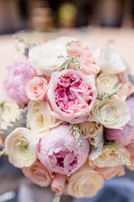 beautiful bridal peony bouquet with glitters