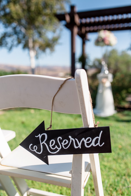 chalk arrow reserved wedding ceremony sign