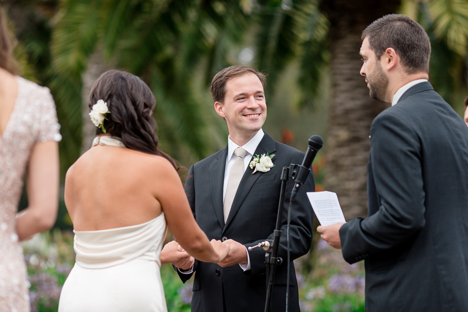 happy groom at the ceremony