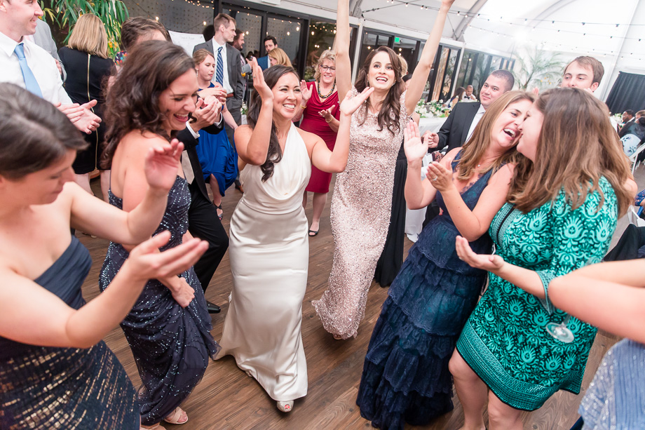 bride and girls owning the dance floor