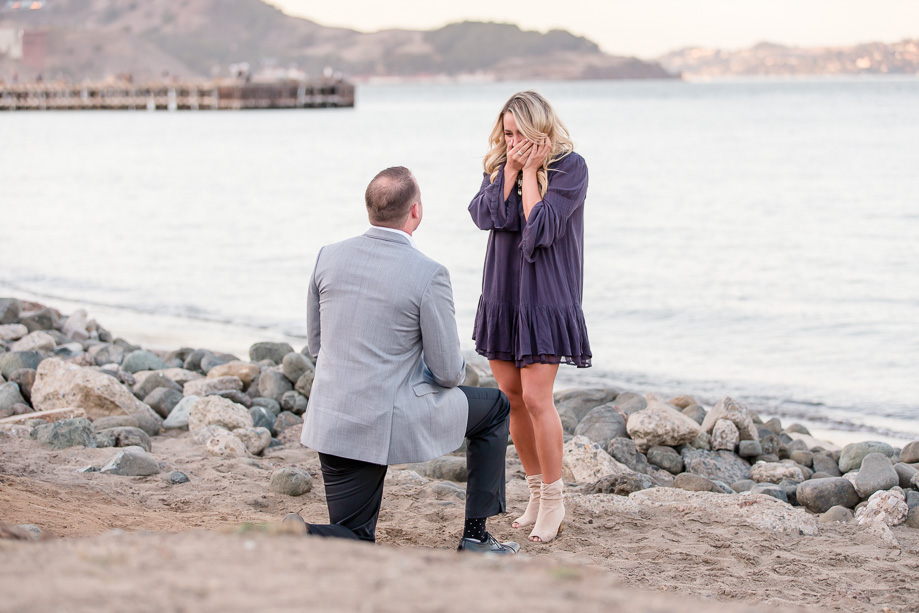 priceless surprise proposal reaction - san francisco proposal photographer