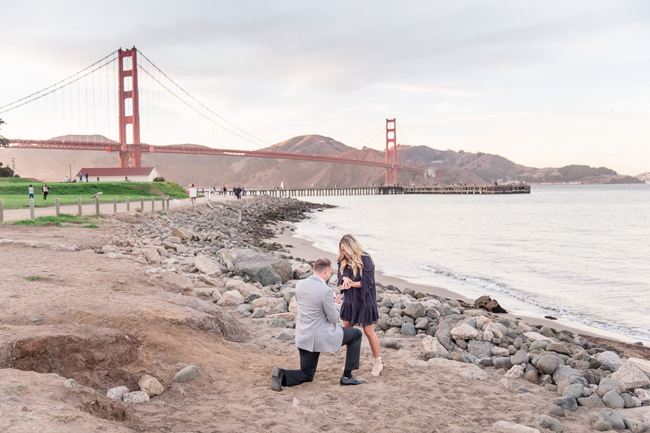 San Francisco Golden Gate Bridge wedding proposal