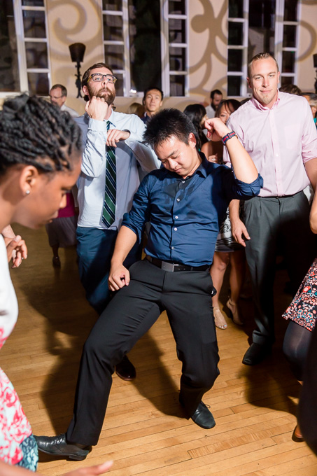younger wedding guests owning the dance floor