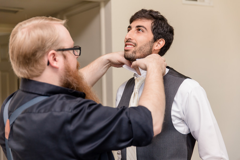 final touch up for the groom