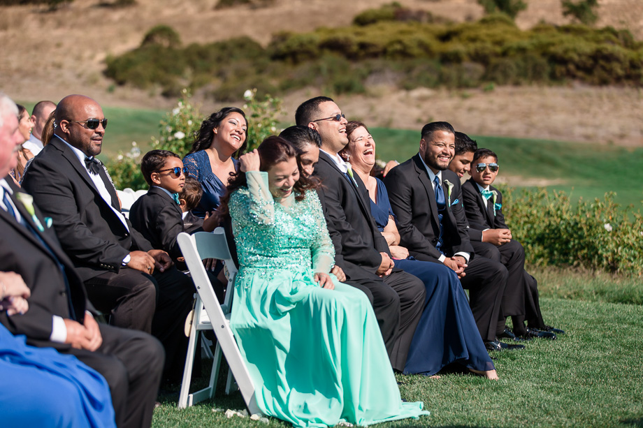 guests smiling at the ceremony