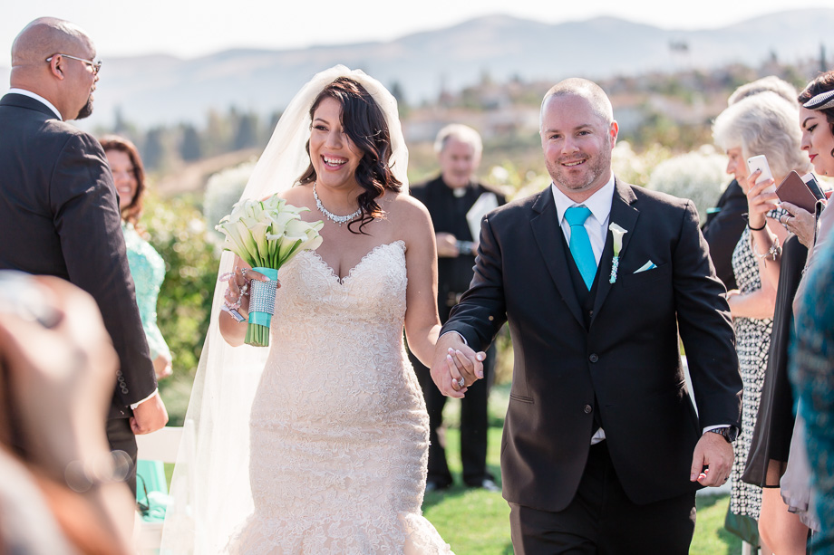walking down the aisle as husband and wife