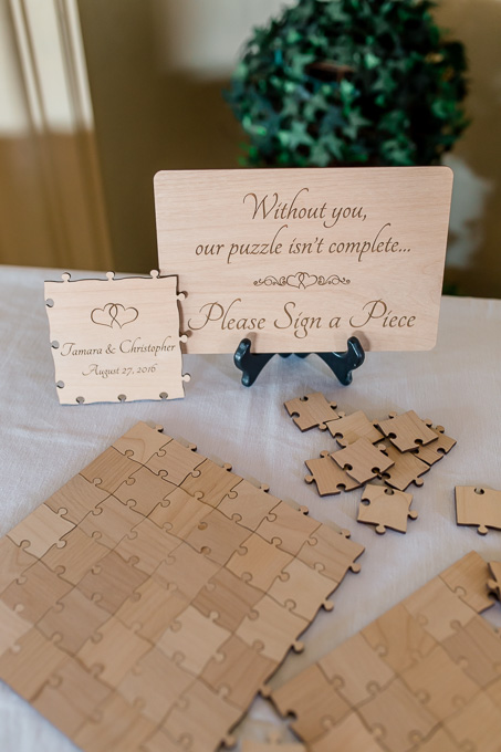 puzzle pieces for wedding guests to sign in