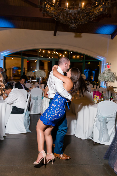 young couple owning the dance floor at the wedding reception