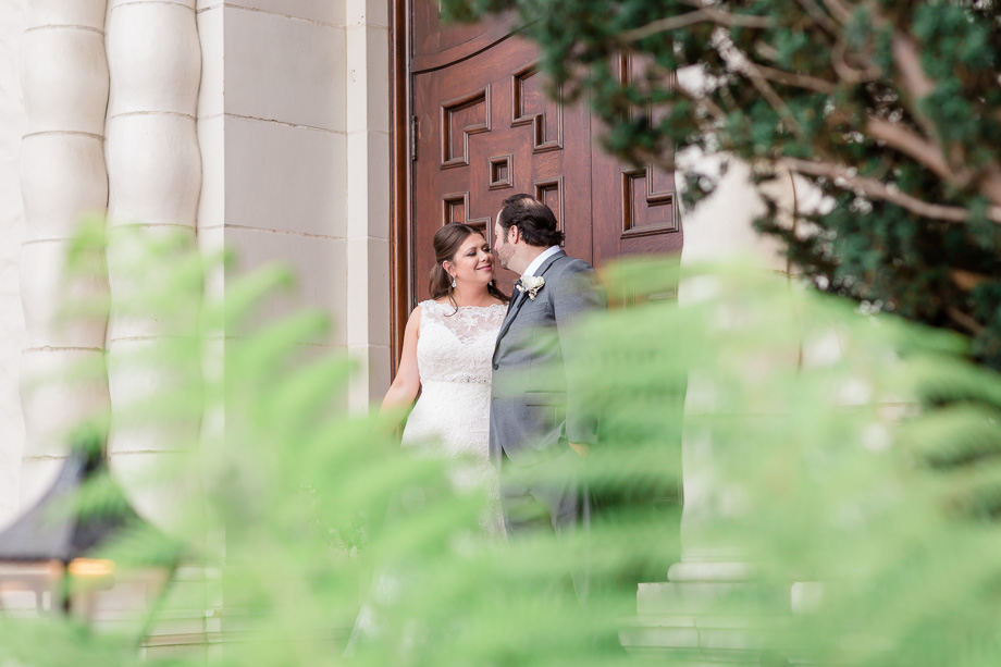 couple portrait in front of the Presidio Chapel