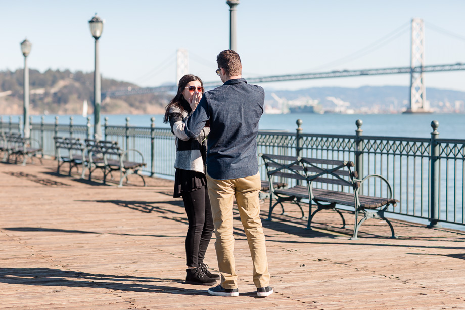 couple travelling from out of town got engaged here in san francisco